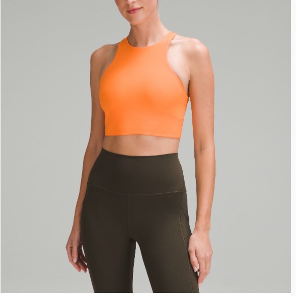 lululemon athletica Orange Sports Bra mesh back train bra size 6
